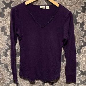Cato Eggplant Purple Soft Long Sleeve Tee
